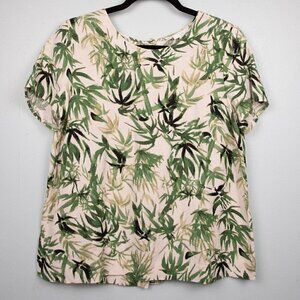 J. Jill bamboo botanical linen blend top-S